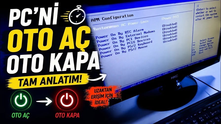 Bilgisayarı Belirlenen Saatte Otomatik Açma ve Kapatma Nasıl Yapılır?
